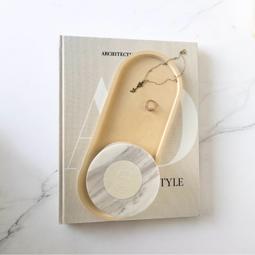 Elegant Tan Trinket Tray